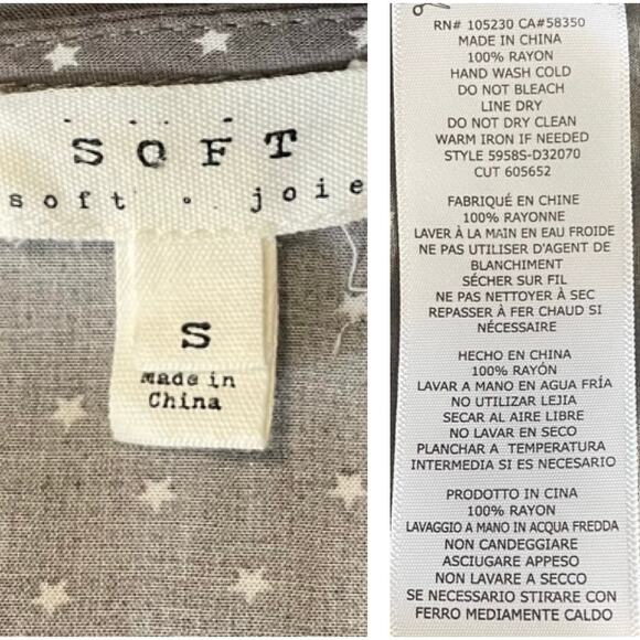 Soft Joie Zandi Gray Star and Moon Smocked Waist Dress - Picture 4 of 5